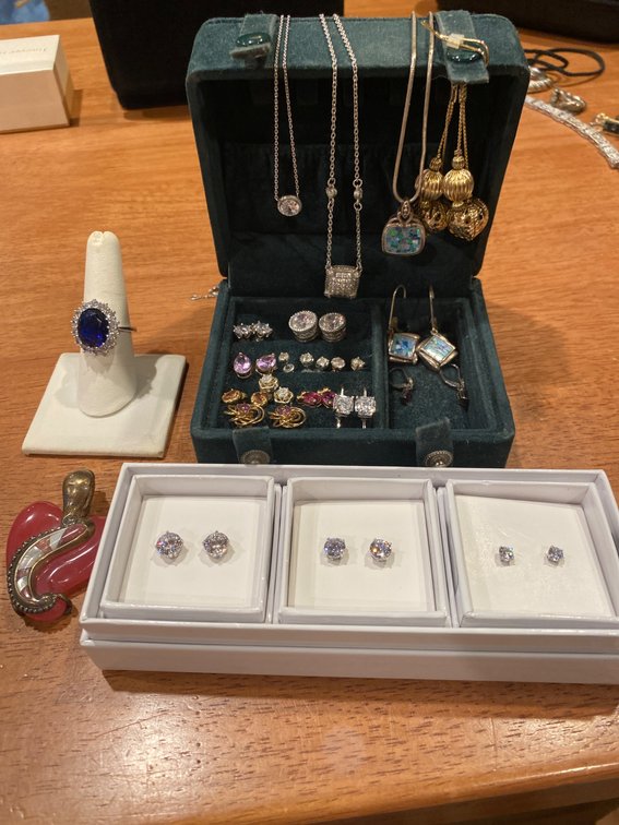 Jewelry Collection Including Rings, Necklaces, Earrings, and Pendant