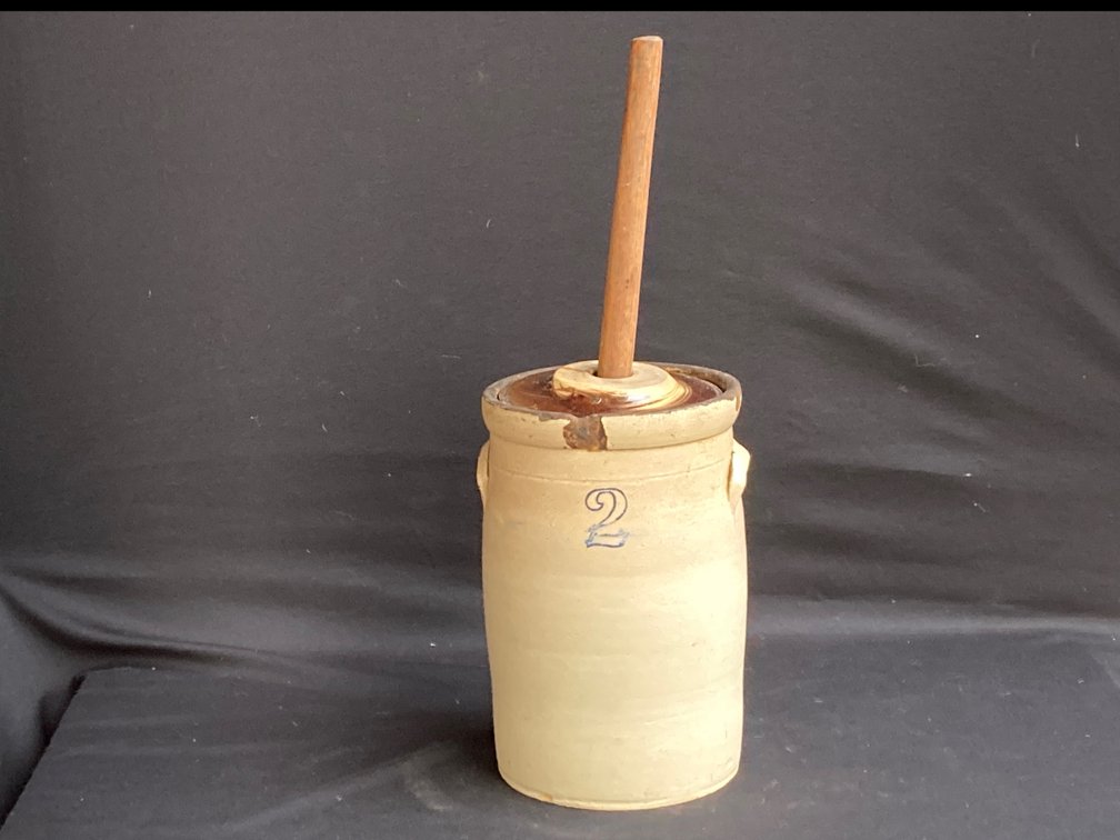 Stoneware Butter Churn