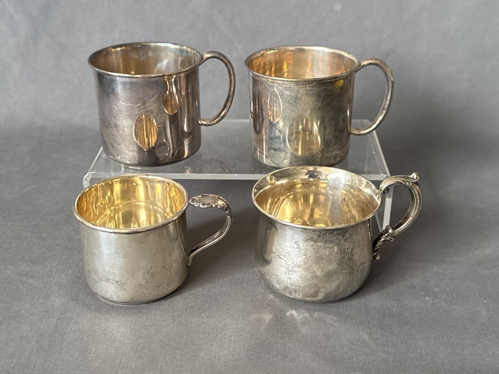 Four Sterling Silver Baby Cups - 7.32 Troy Ounces