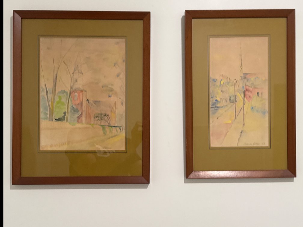 Pair Framed Watercolors by Frances Dillon Dated 1968