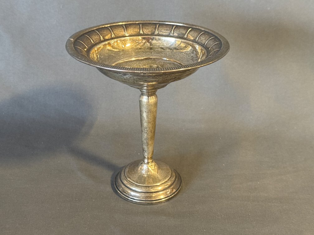 Weighted Sterling Silver Compote: 7.96 Troy Ounces