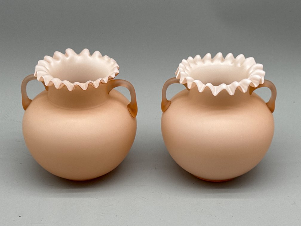 Koscherak Brothers Mid-Century Satin Glass Urns
