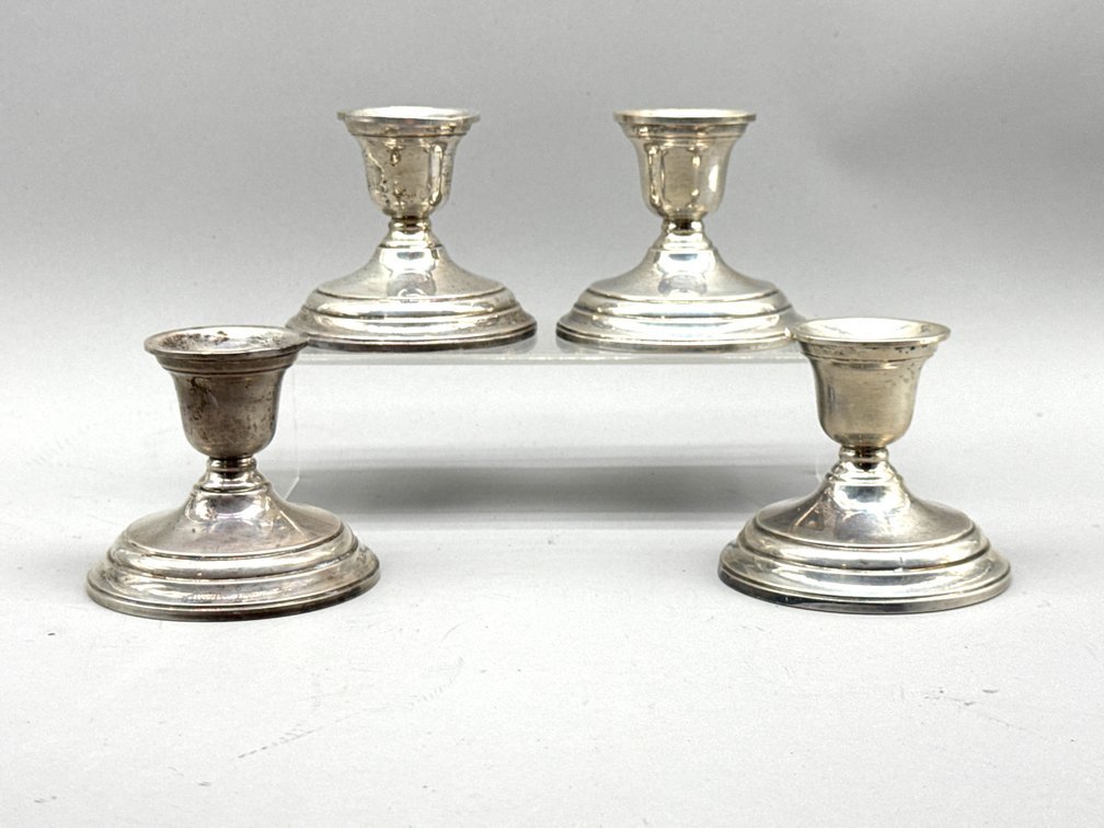 4 Weighted Sterling Silver Candlesticks N103
