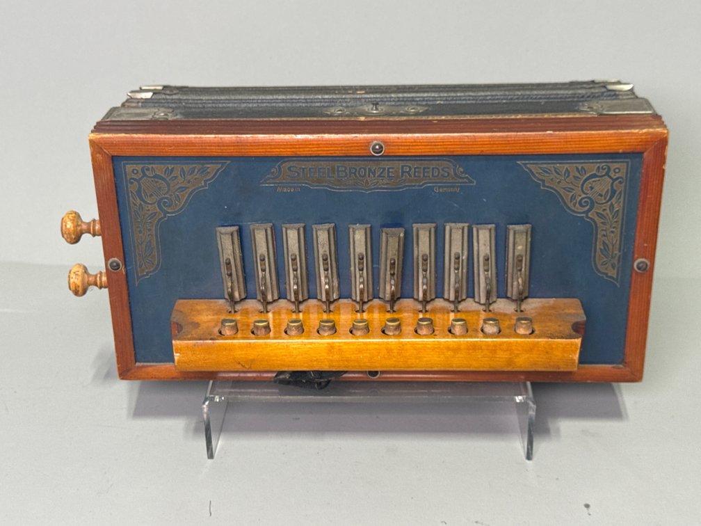 German Steel Bronze Reeds Button Accordion