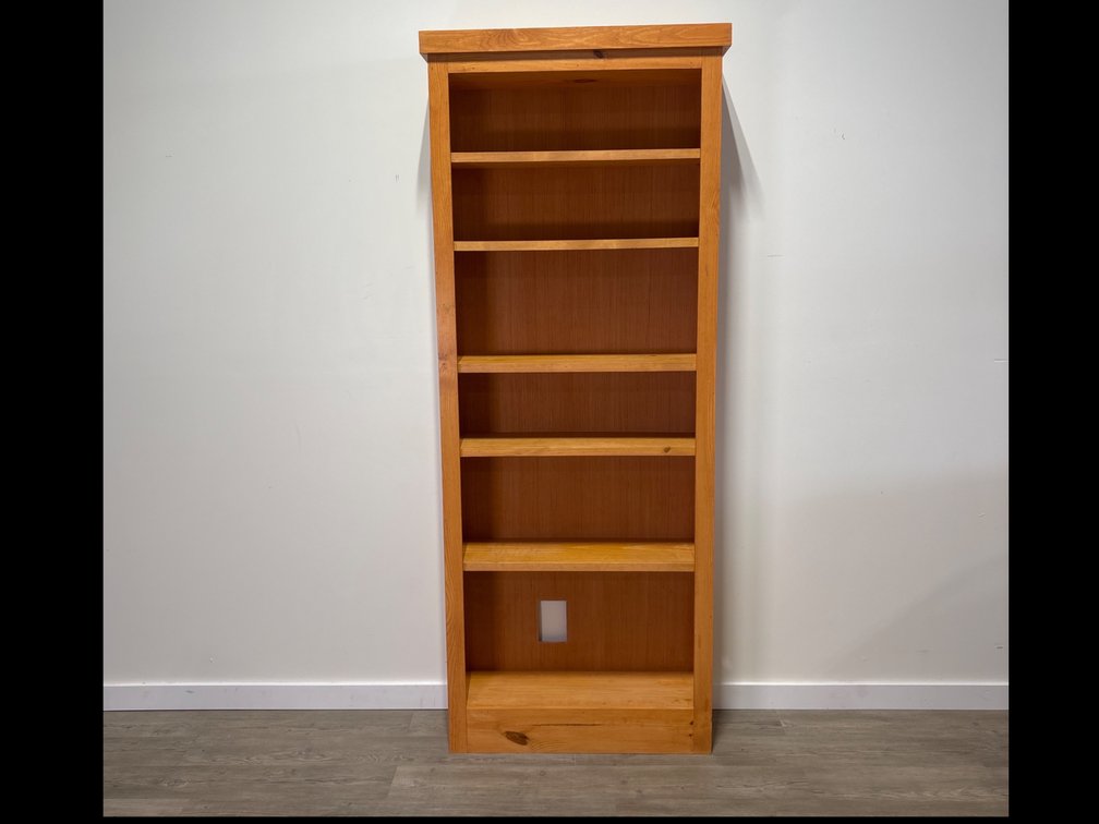 Tall Medium Brown Wooden Bookcase