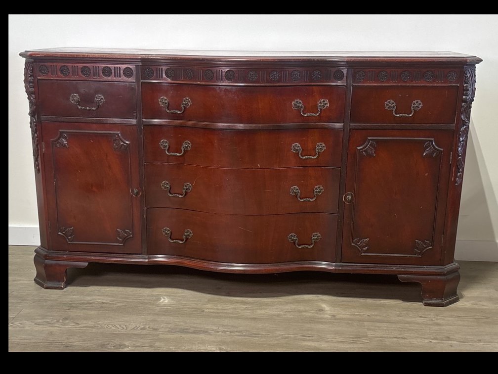 Serpentine-Front Wooden Sideboard