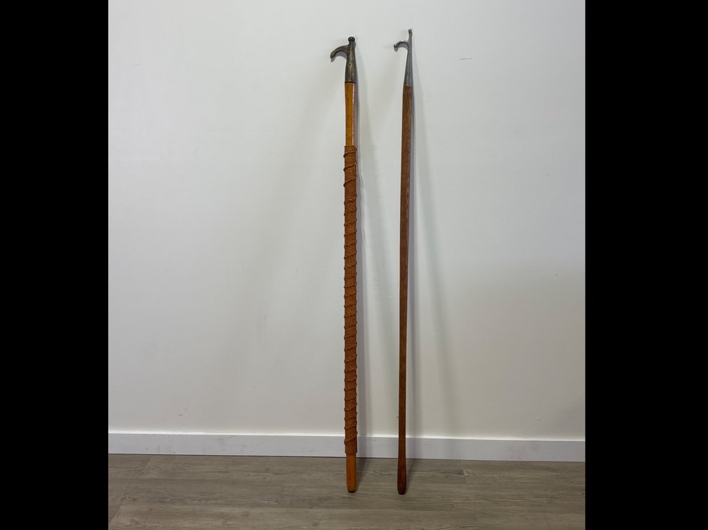 Wooden Boat Hooks with Metal Heads (2)