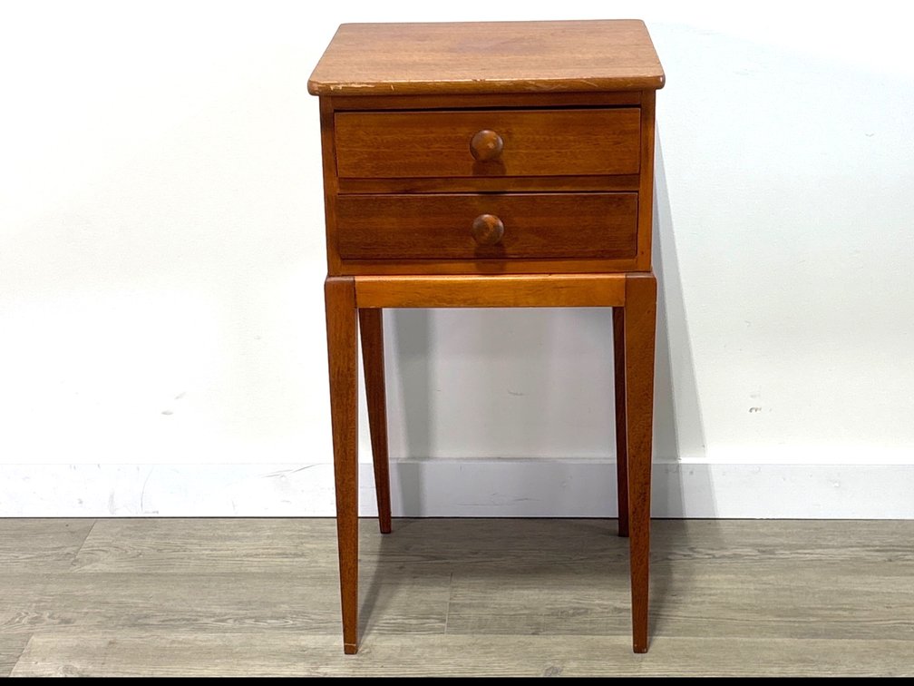 Mid-Century Modern Style Wooden 2-Drawer Side Table
