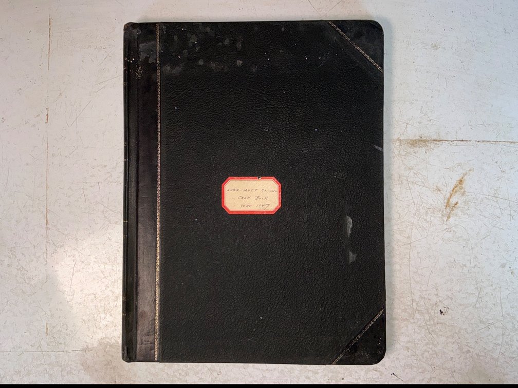 Lord-Mott Co., Inc. 1947 Cash Book Ledger