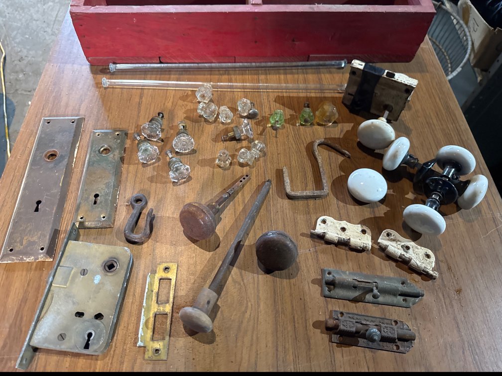 Door and Cabinet Hardware with Wooden Box