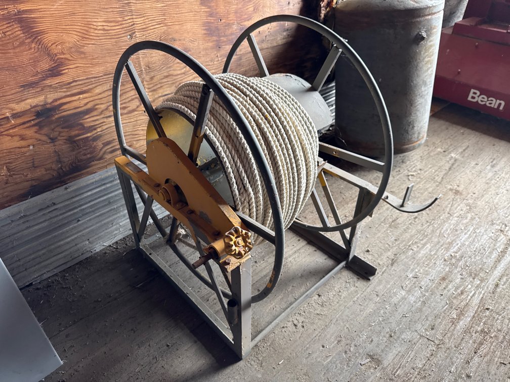 Industrial Hose Reel Stand with Braided Rope