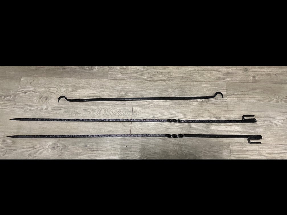 Wrought Iron Cooking Spits and Hook Bar