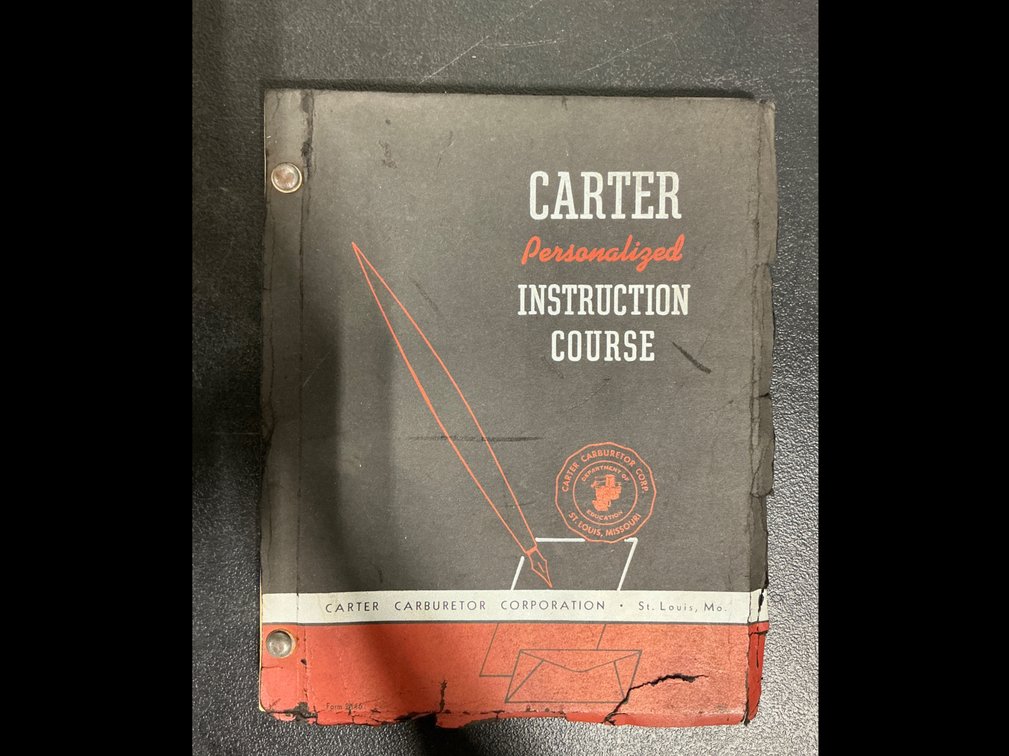 Carter Carburetor Personalized Instruction Course Manual