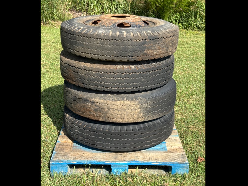 Truck Tires Mounted on Steel Wheels