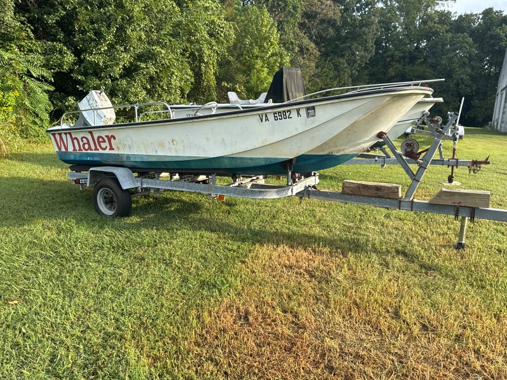 1967 Boston Whaler Boat with Evinrude Outboard Motor and Trailer