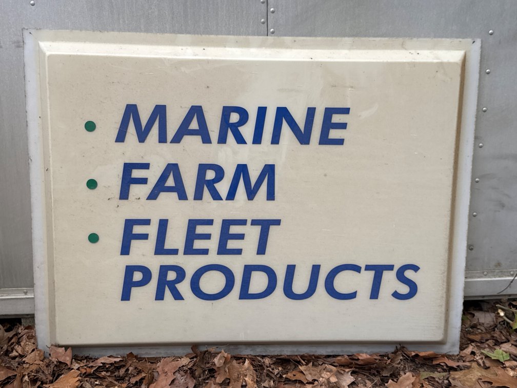 Marine Farm Fleet Products Molded Plastic Sign Panel