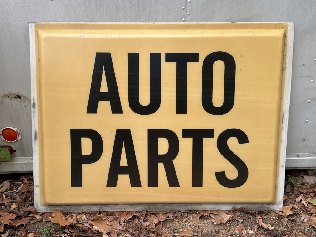 AUTO PARTS Embossed Plastic Sign Face