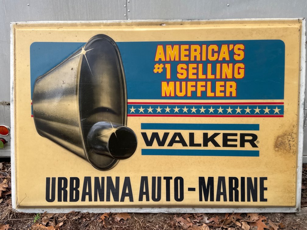 Urbanna Auto- Marine Walker Muffler Embossed Plastic Advertising Sign Panel