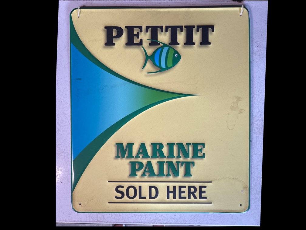 Pettit Marine Paint Embossed Metal Advertising Sign