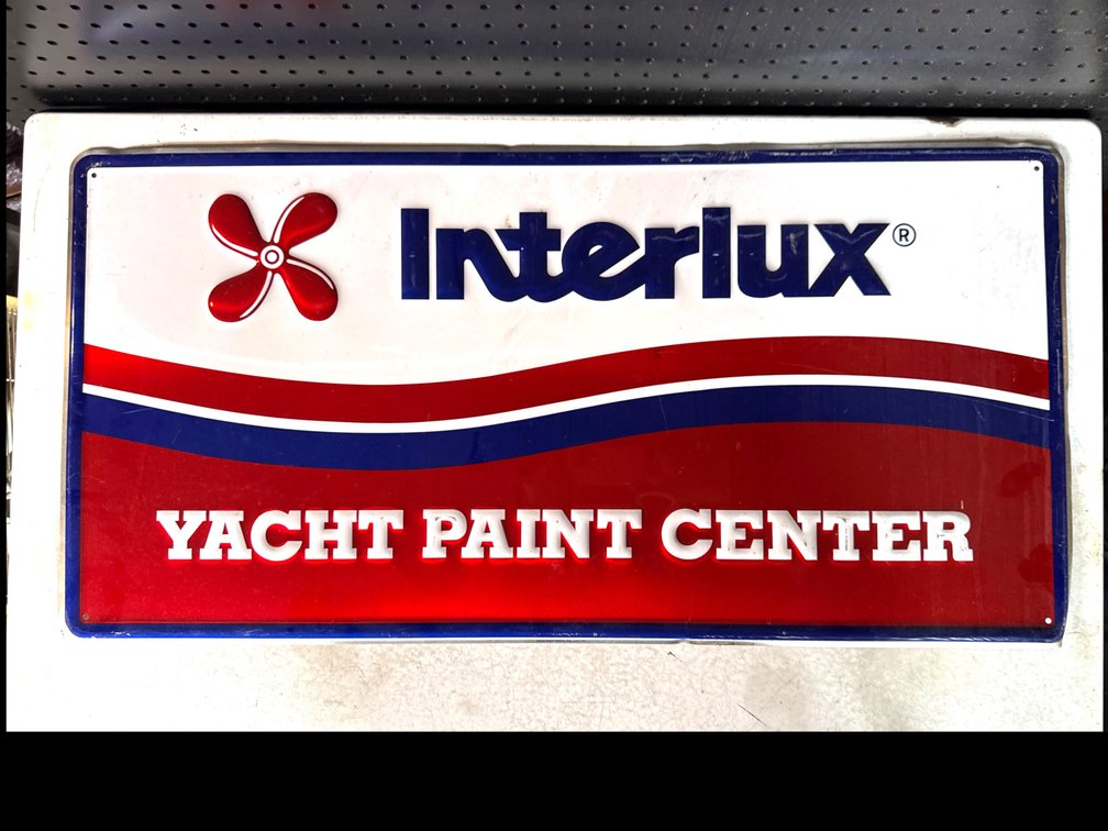 Interlux Yacht Paint Center Embossed Metal Sign