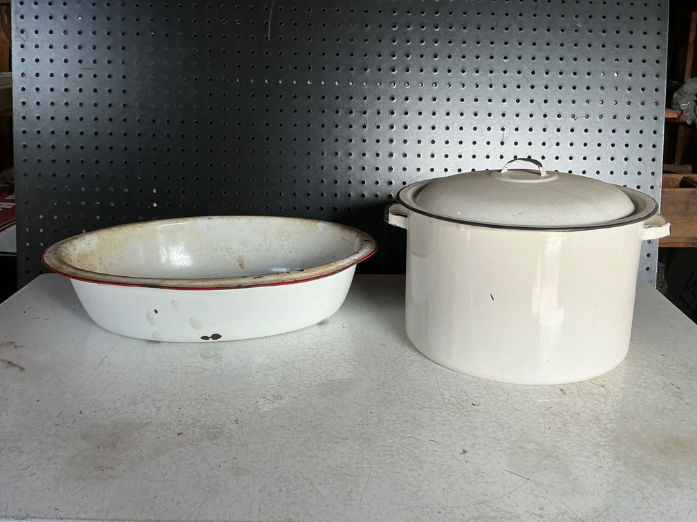 Enamelware Stockpot and Basin