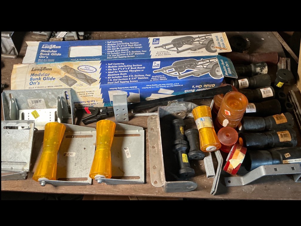 Boat Trailer Keel Rollers, Bunk Glides, and Hardware
