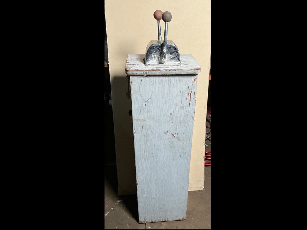 Morse Marine Engine Control on Wooden Pedestal