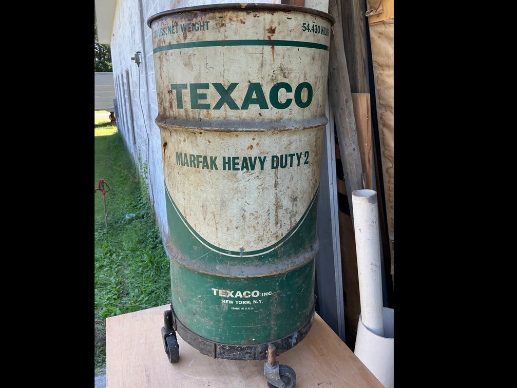 Texaco Marfak Heavy Duty 2 Drum on Wheeled Dolly