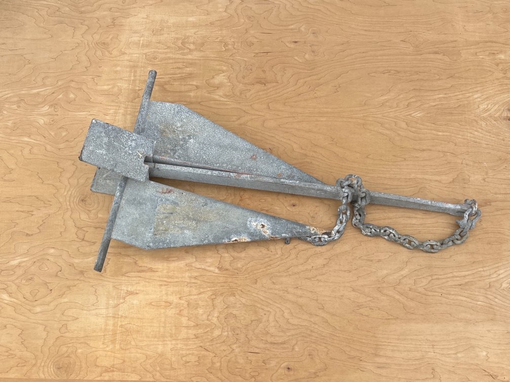Galvanized Steel Fluke Anchor with Chain