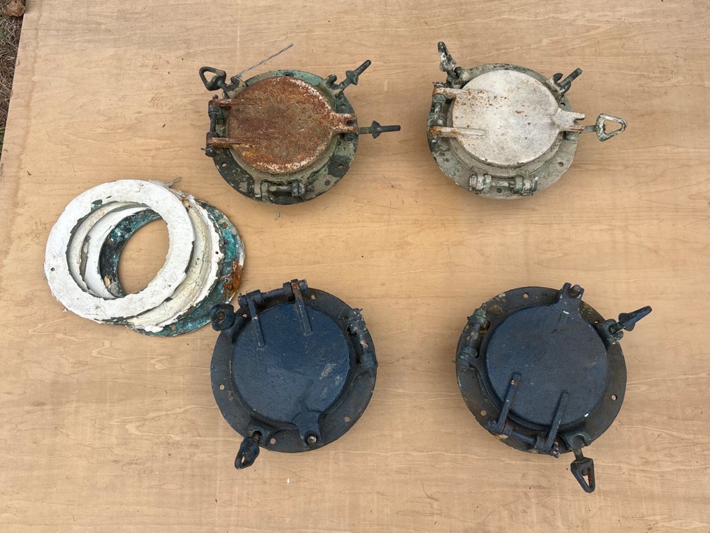 Marine Portholes with Deadlight Covers and Mounting Rings