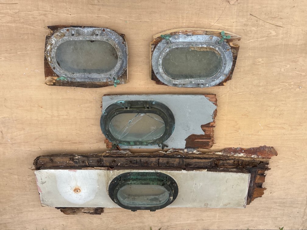 Oval Marine Portholes in Salvaged Wood