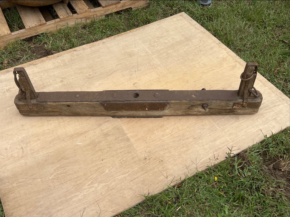 Wooden Wagon Bolster with Iron Hardware