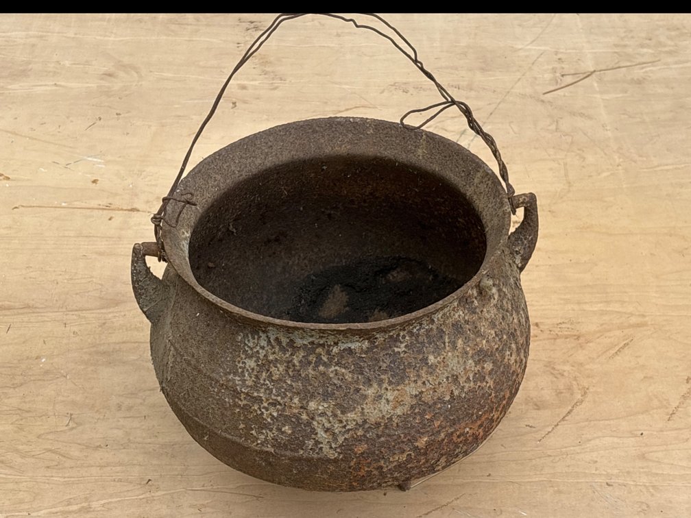 Cast Iron Footed Cauldron Pot