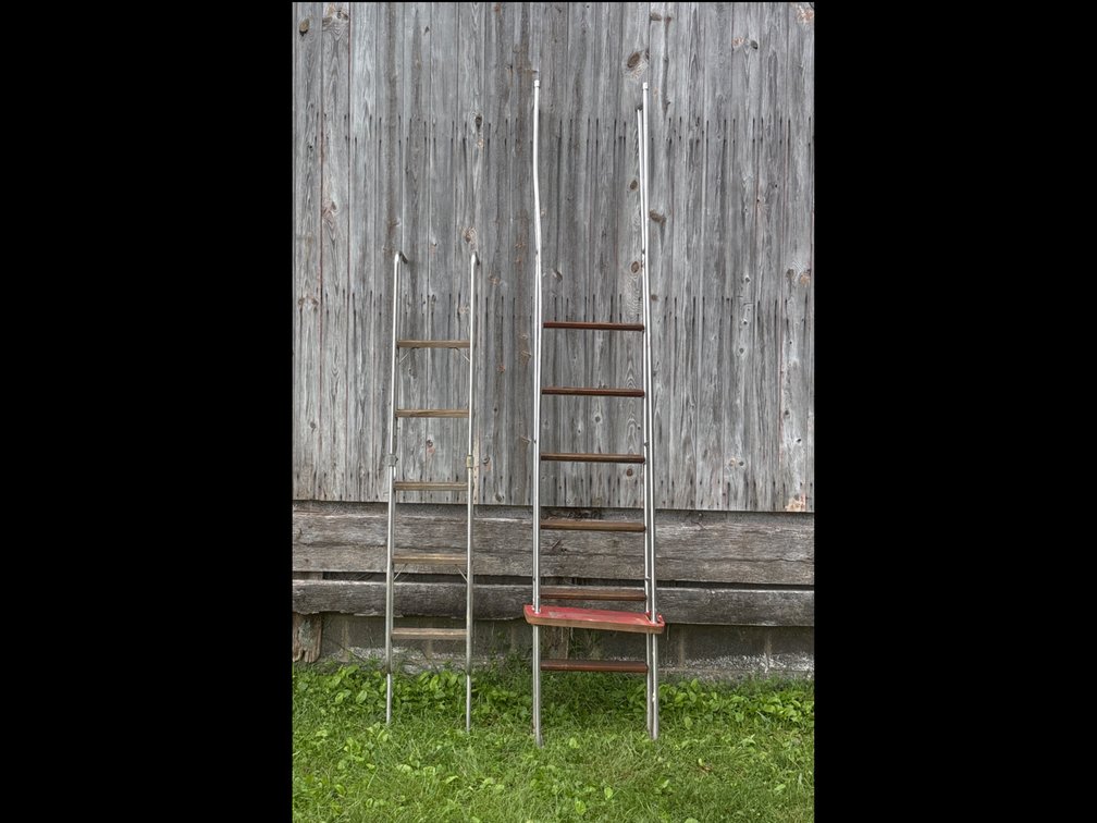 Tubular Metal and Wood Boarding Ladders