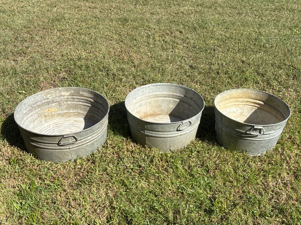 Galvanized Metal Wash Tubs (3)