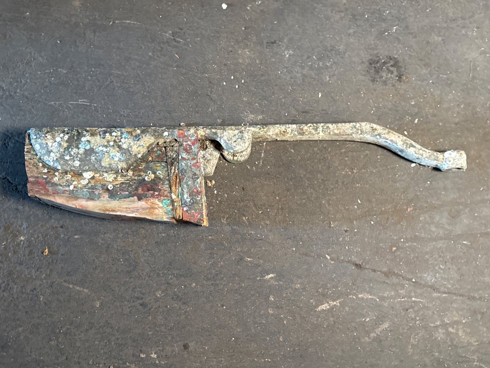 Boat Rudder Assembly with Brass Hardware