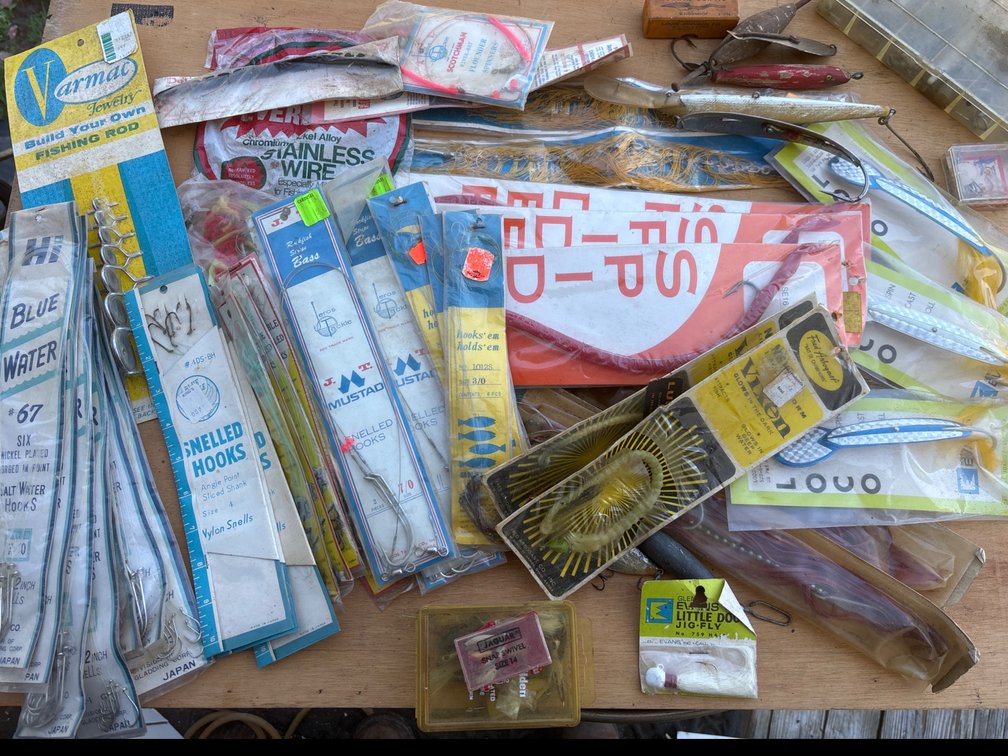 Fishing Lures, Hooks, and Tackle Assortment