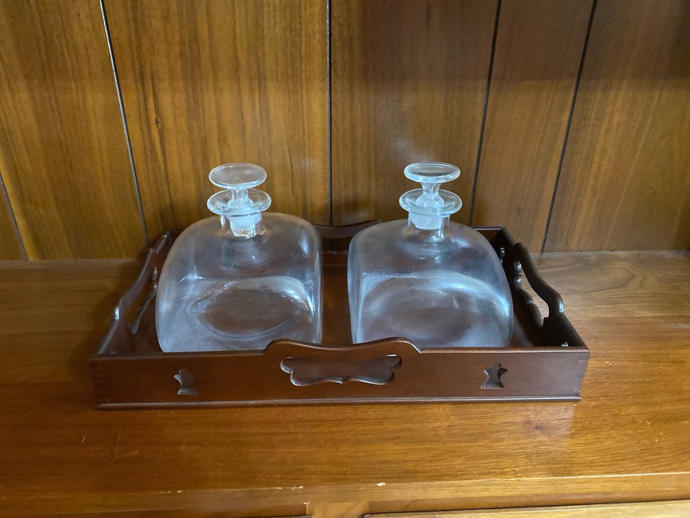 Virginia Metalcrafters Gallery Tray and Decanters