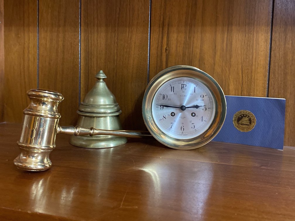 Brass Ships Bell, Gavel and Paperweight