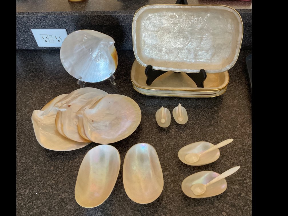 Nautical Mother of Pearl Plates