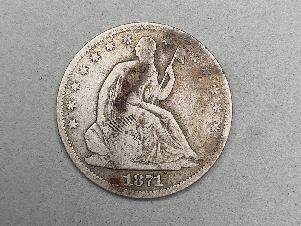 1871 Carson City Liberty Seated Half Dollar
