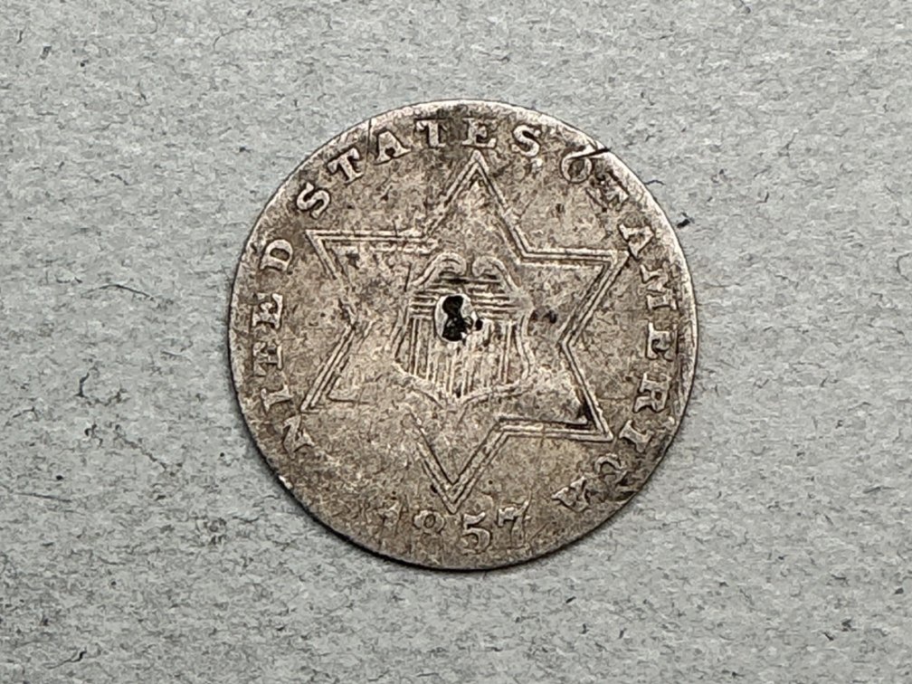 1857 Silver Three Cent Piece