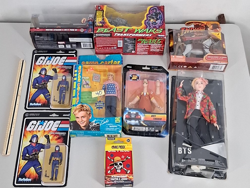 lot of 8 action figures incl. BTS, GI Joe,
