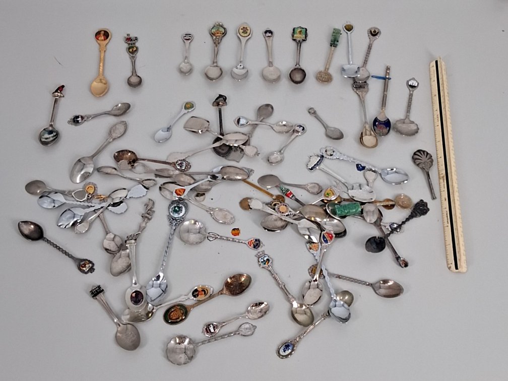 large lot of souvenir spoons incl.