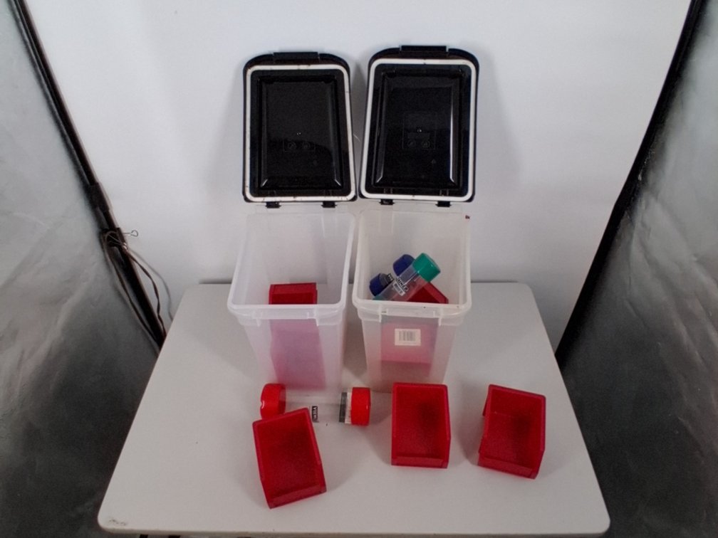 8Empak hardware bins in 3 drill bit containers