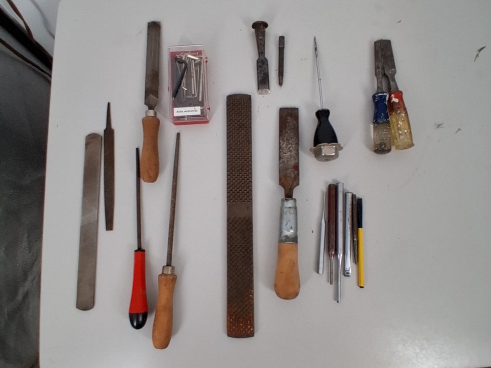 hand tools incl. files, allen wrenches,