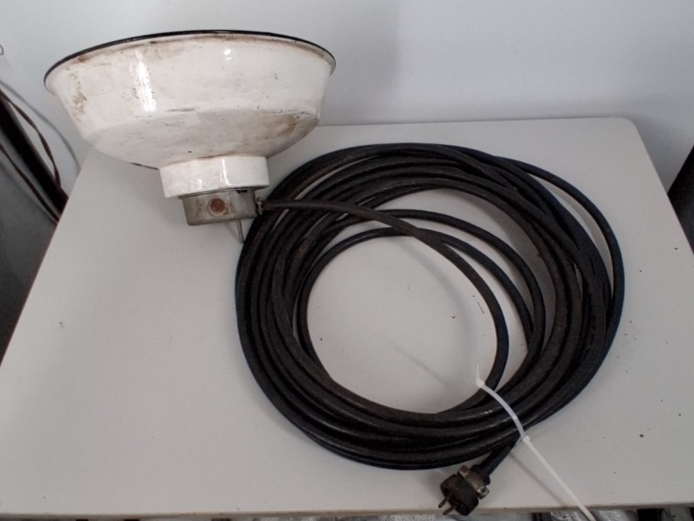 vintage factory enamel pendant light