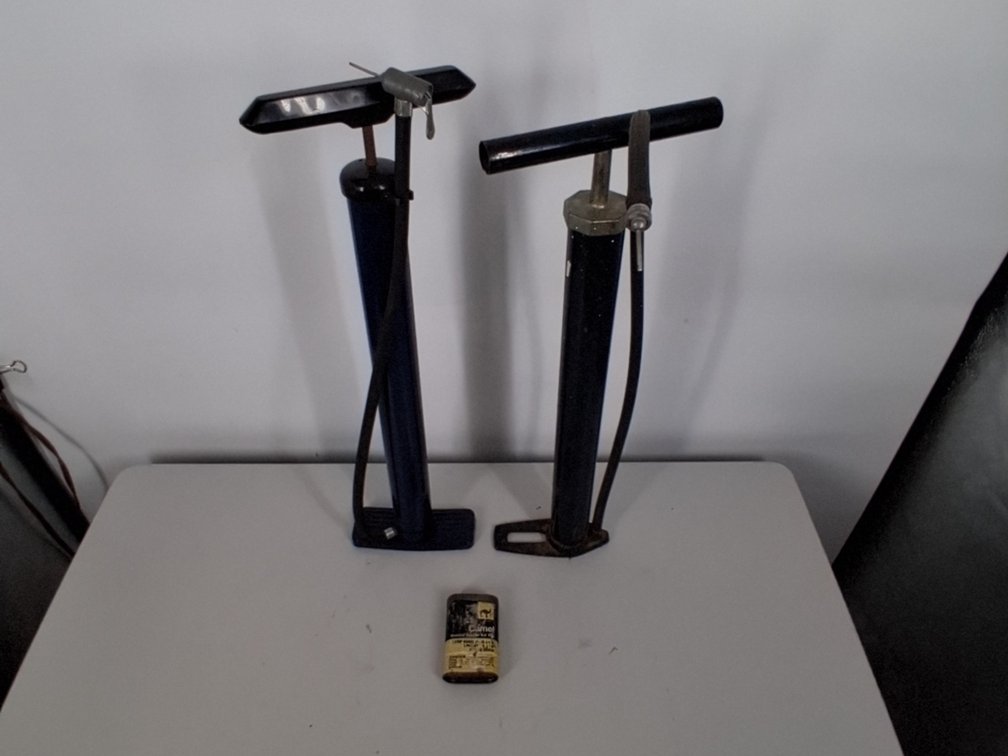 2 bike pumps and vintage Camel tube