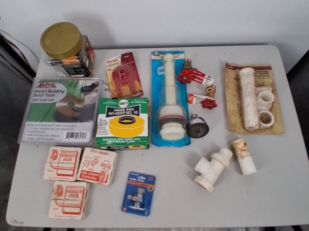 lot of butyl roof tape, wax ring,