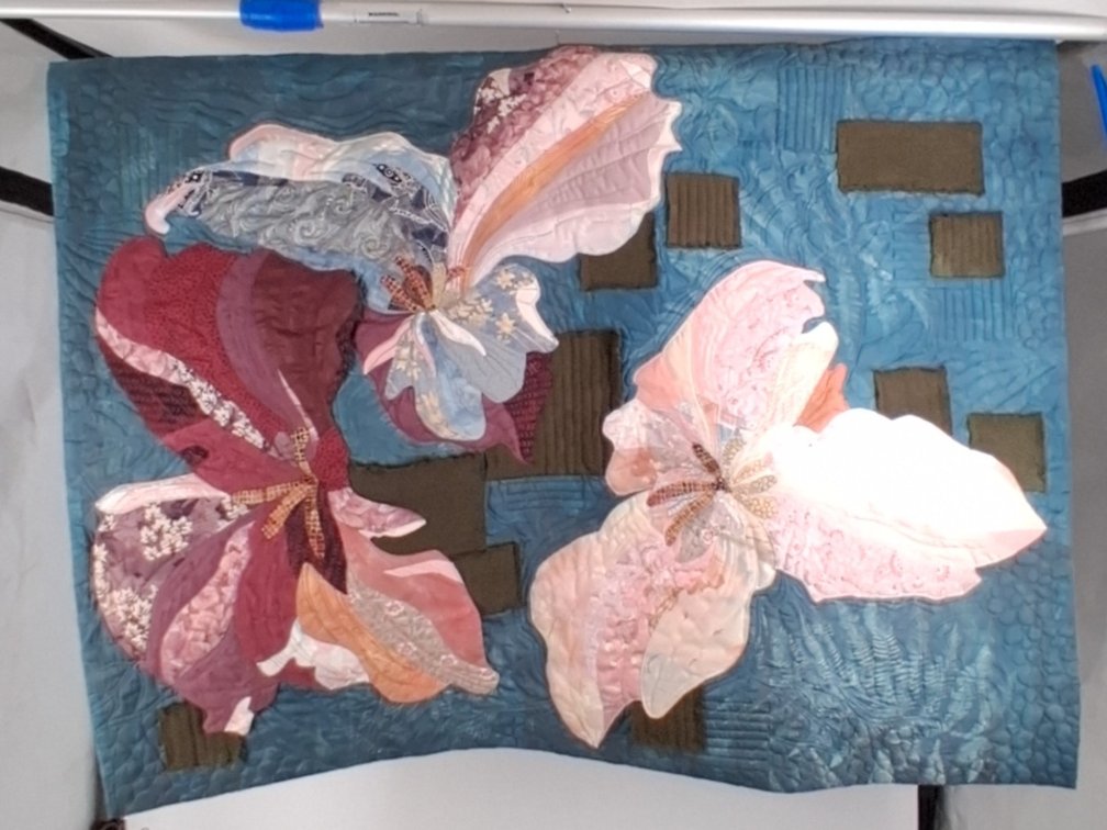 handmade quilted "Emerging" wall hanging